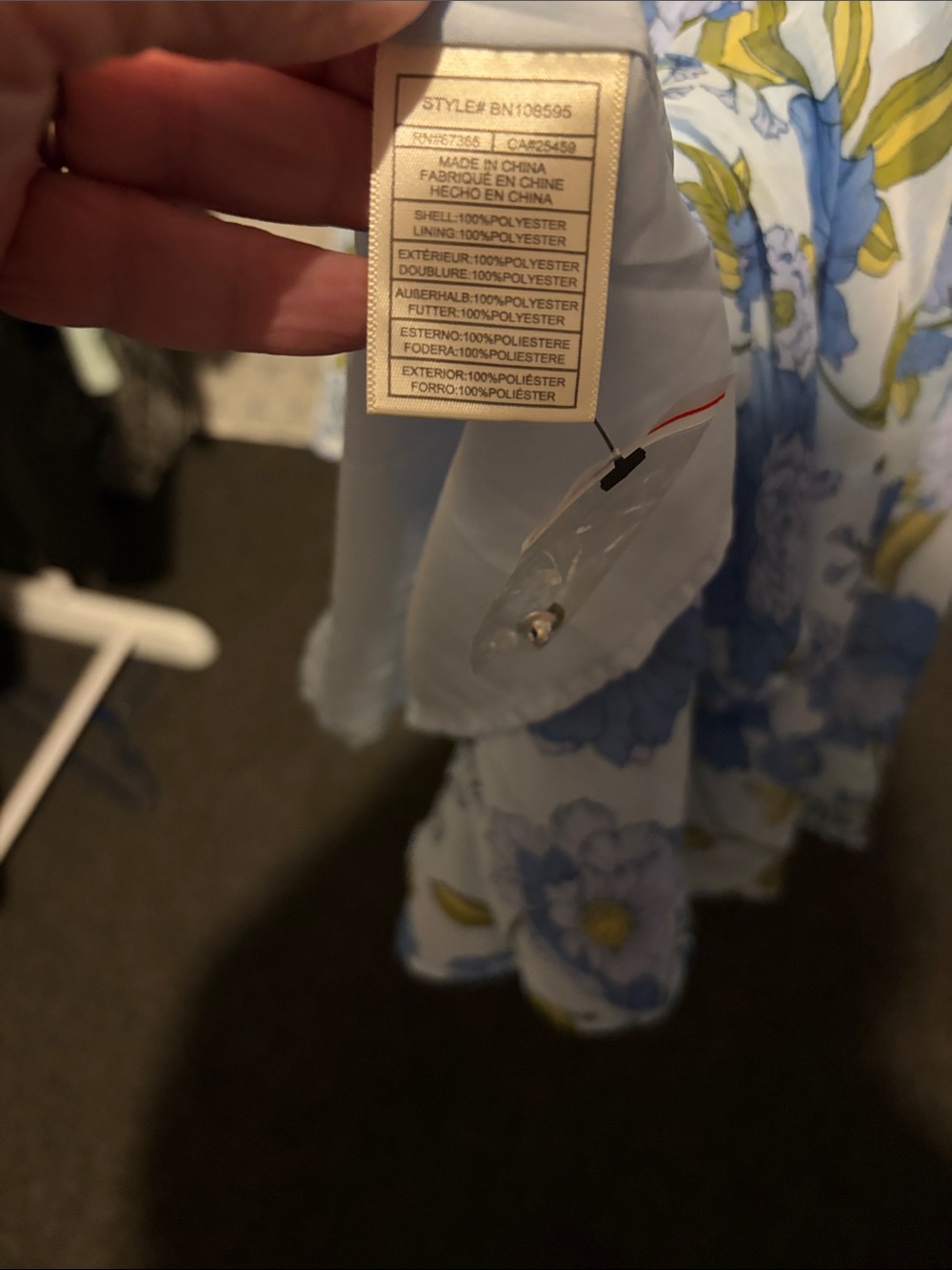 Steve Madden Vintage Blue Floral Chiffon Mini Dress Size M NWT - Picture 7 of 10